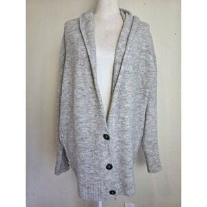 Free People Wool Blend Eucalyptus Oversized Cardigan Heather Grey Size S